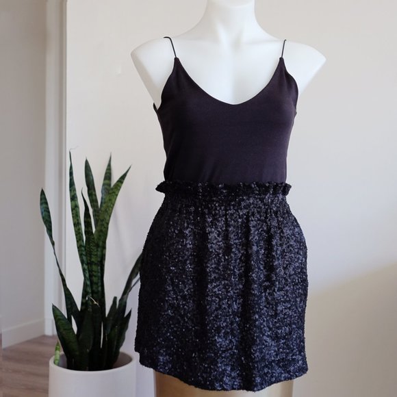 Joe Fresh Black Sequin Mini Skirt - Picture 3 of 9